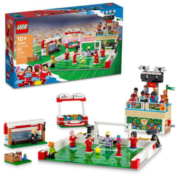 LEGO Icons of Play Soccer Toy  Detailed Building Set for Girls and Boys with 15 Minifigures  Also Includes a Field  Stand and Working Scoreboard  Socc