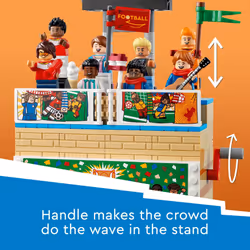 LEGO Icons of Play Soccer Toy  Detailed Building Set for Girls and Boys with 15 Minifigures  Also Includes a Field  Stand and Working Scoreboard  Socc