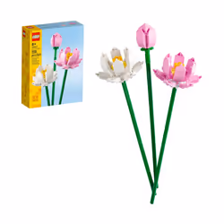 LEGO Lotus Flowers Building Kit  Artificial Flowers for Decoration  Idea  Aesthetic Room D?cor for Kids  Building Toy for Gir ...