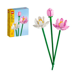 LEGO Lotus Flowers Building Kit  Artificial Flowers for Decoration  Idea  Aesthetic Room D?cor for Kids  Building Toy for Girls and Boys Age