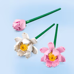 LEGO Lotus Flowers Building Kit  Artificial Flowers for Decoration  Idea  Aesthetic Room D?cor for Kids  Building Toy for Girls and Boys Age