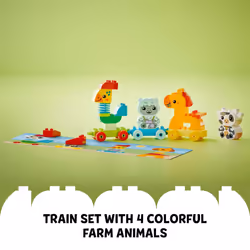 LEGO DUPLO My First Animal Train Building Set and Horse Toy  Educational Toy for Toddlers Ages 1-3 with 4 Animal Figures  Creative Nature Toy Birthday