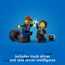 LEGO City Race Car and Car Carrier Truck Toy Playset  Easter Basket Race Car Toy  Vehicle Transporter with Adjustable Loading Ramp  Racer and Driver M - Additional view 4