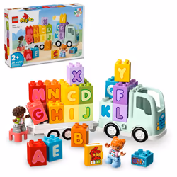 LEGO DUPLO Town Alphabet Truck Toy Construction Toy for Kids Aged 2 and Up ABC Learning Vehicle with a Trailer Carrying Alp ...