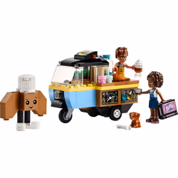 LEGO Friends Mobile Bakery Food Cart Playset  Cooking Toy for Pretend Play  Small Gift for Kids  Girls and Boys Ages 6 and Up with Aliya and Jules Min - Additional view 4