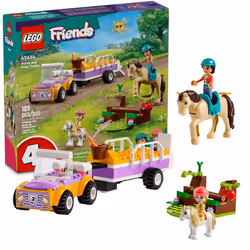 LEGO Friends Horse and Pony Trailer Playset Building Toy for Kids Creative Play Gift with Liann and Zoya Characters and 2 A ...