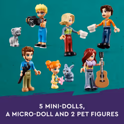 LEGO Friends Olly and Paisley's Family Houses Toy for Kids with 5 Mini-Doll Figures for Creative Play  Two-Story Home with Treehouse Toy  Dollhouse To