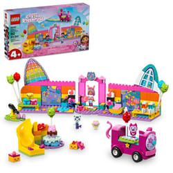 LEGO Gabbys Dollhouse Gabbys Party Room Disco Playset for Kids  DJ Entertainment Toy with Slide  Pink Car  and Animal Figures  Creative Role Play for