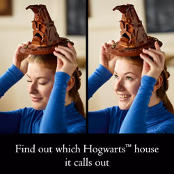 LEGO Harry Potter Talking Sorting Hat  Harry Potter Hogwarts Hat with 31 Randomized Sounds  Movie Themed Build and Display Model for Adults  Fun Harry