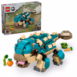 LEGO Jurassic World Baby Bumpy: Ankylosaurus Dinosaur Toy for Camp Cretaceous Fans and Kids Aged 7 Plus  Fun Build-a-Dinosaur ...