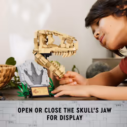 LEGO Jurassic World Dinosaur Fossils: T. rex Skull  Dino Toy for Boys and Girls  Educational Skeleton Model Set with Bones for Kids  Great Gift for Fa