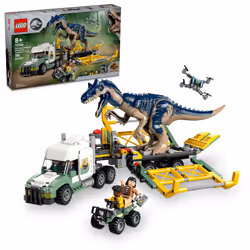 LEGO Jurassic World Dinosaur Missions: Allosaurus Transport Truck Toy  Fun Gift Idea for Kids with Kenji  Darius and Yaz Mini ...