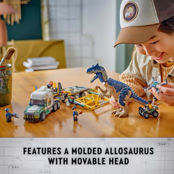 LEGO Jurassic World Dinosaur Missions: Allosaurus Transport Truck Toy  Fun Gift Idea for Kids with Kenji  Darius and Yaz Minifigures  Jurassic World D