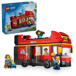 LEGO City Red Double-Decker Sightseeing Bus Toy Vehicle Set  Birthday Gift for 7 Year Olds  London Bus  for Kids  Double-Decker Bus Toy  5 Characters