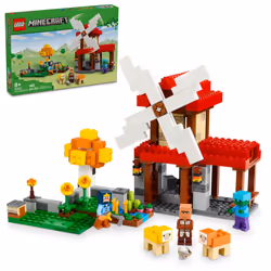 LEGO Minecraft The Windmill Farm Building Toys - Minecraft Toys for Kids Boys & Girls Ages 8+ - 3 Minifigures Included - Bi ...
