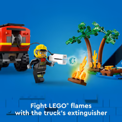 LEGO City 4x4 Fire Truck with Rescue Boat Toy for Kids Ages 5 and Up