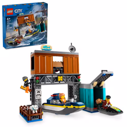 LEGO City Police Speedboat and Crooks Hideout Boat Toy Fun Gift for B