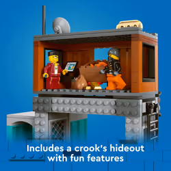 LEGO City Police Speedboat and Crooks Hideout Boat Toy  Fun Gift for B