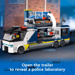 LEGO City Police Mobile Crime Lab Truck Toy  Pretend Play Police Toy  Includes Quad Bike  2 Officers  1 Scientist and 2 Crook Minifigures  Police Truc - Additional view 2