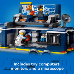 LEGO City Police Mobile Crime Lab Truck Toy  Pretend Play Police Toy  Includes Quad Bike  2 Officers  1 Scientist and 2 Crook Minifigures  Police Truc - Additional view 3