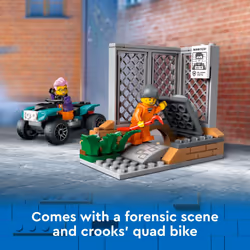 LEGO City Police Mobile Crime Lab Truck Toy  Pretend Play Police Toy  Includes Quad Bike  2 Officers  1 Scientist and 2 Crook Minifigures  Police Truc - Additional view 4