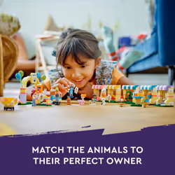 LEGO Friends Pet Adoption Day Toy  Animal Set  Pretend Play  Gift Idea for Kids  Girls and Boys Aged 6 Years and Up  with 7 Characters and 5 Animal Fi