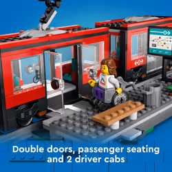 LEGO City Downtown Streetcar and Station Train Set - Kids Toy Train Building Set for Pretend Play & Imagination  Ages 7+ - Gift Ideas for Boys & Girls - Additional view 2