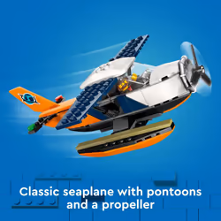 LEGO City Jungle Explorer Water Airplane Toy - Kids Toy Adventure Building Set for Boys and Girls  Ages 6+ - with 2 Minifigures for Pretend Play - Gif