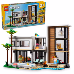 LEGO Creator 3 in 1 Modern Toy House - Kids Toy Building Set with 3 Building Options for Boys & Girls Ages 9+ - with 2 Minif ...