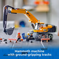 LEGO City Yellow Construction Excavator Toy Digger for Boys and Girls Ages 8 and Up  3 Construction Worker Minifigures Included for Fun Pret
