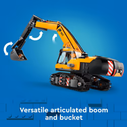 LEGO City Yellow Construction Excavator Toy Digger for Boys and Girls Ages 8 and Up  3 Construction Worker Minifigures Included for Fun Pret