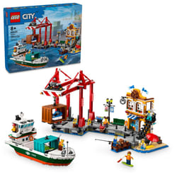 LEGO City Seaside Harbor with Cargo Ship Toy  Model Container Crane and Boat with 8 Minifigures Included  Building Set for Boys and Girls Ages 8 and U
