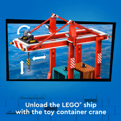 LEGO City Seaside Harbor with Cargo Ship Toy  Model Container Crane and Boat with 8 Minifigures Included  Building Set for Boys and Girls Ages 8 and U