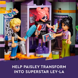 LEGO Friends Pop Star Music Tour Bus Play Together Toy  Social-Emotional Musical Toy with 4 Mini-Doll Characters  Toy Truck Building Kit  Music Gift f