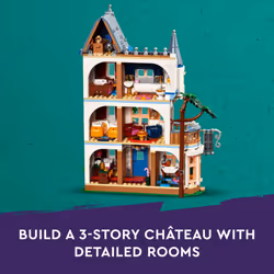 LEGO Friends Castle Bed and Breakfast Hotel Playset for Kids Ages 12 and Up  with 4 Mini Dolls  a Dog Toy Figure and Accessories  Castle Toy Gift Idea