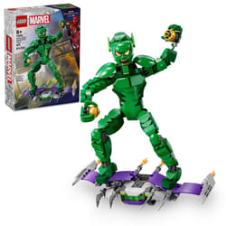LEGO Marvel Green Goblin Construction Figure - Building Toy for Boys & Girls  Ages 8+ - Marvel Villain Action Figure W/Glider and Pumpkin Bombs - Gift