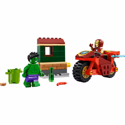 LEGO Marvel Iron Man with Bike and The Hulk Building Set  Easy Build Marvel Toy for Kids  Collectible Playset with Motorcycle Toy and 2 Minifigures  G - Additional view 4