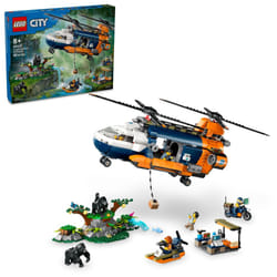 LEGO City Jungle Explorer Helicopter Toy at Base Camp - Kids Toy Adventure Building Set for Boys & Girls  Ages 8+ - with 5 Minifigures & Gorilla Figur