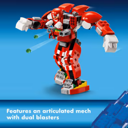 LEGO Sonic The Hedgehog Knuckles Guardian Mech Building Toy Set  Sonic Toy for Kids  Video Game Inspired Knuckles Action Figure with Master Emerald  G