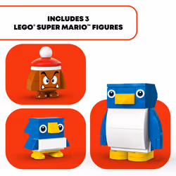 LEGO Super Mario Penguin Family Snow Adventure Expansion Set  Build and Display Toy for Kids  Includes a Goomba Figure and Baby Penguin  Gift for Game