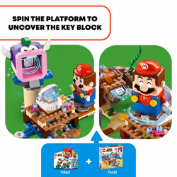 LEGO Super Mario Dorrie's Sunken Shipwreck Adventure Expansion Set  Super Mario Collectible Toy for Kids with Cheep Cheep  Cheep Chomp and Blooper Fig