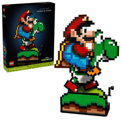 LEGO Super Mario World: Mario & Yoshi Nintendo Gift for Adult Fans  Mario Collectible Playset  Pixelated Nintendo Figures  Playful Display Model  Fun