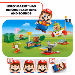 LEGO Super Mario Adventures with Interactive Mario  Bowser Jr.s Clown Car Playset Vehicle  Yoshi Toy  Mario Playset  Nintendo Toy Gift for Boys  Girls