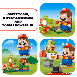 LEGO Super Mario Adventures with Interactive Mario  Bowser Jr.s Clown Car Playset Vehicle  Yoshi Toy  Mario Playset  Nintendo Toy Gift for Boys  Girls