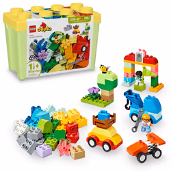 LEGO DUPLO Classic Cars and Trucks Brick Box Playset Educational STEM Toy Preschool Toy Building Set for Toddlers Aged 18 M ...