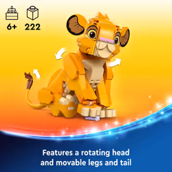 LEGO Disney Simba The Lion King Cub Buildable Disney Toy for Kids  Disney Collection  Lion King Movie Toy  Simba Toy Construction Playset Figure  Fun