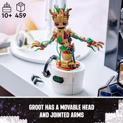 LEGO Marvel Dancing Groot  Guardians of The Galaxy Toy  Buildable Birthday Gift  Marvel Toy  Super Hero Hand-Operated Interactive Playset  Marvel Gift