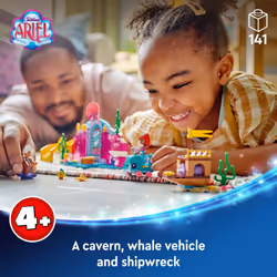 LEGO Disney Princess Ariels Crystal Cavern  Buildable Disney Toy Playset for Kids  Ariel Princess Mermaid Mini Doll and Fish Figure  Treasure Chest  G