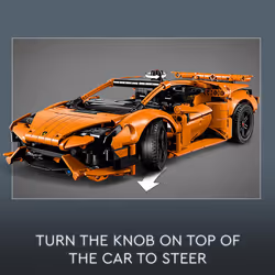 LEGO Technic Lamborghini Hurac?n Tecnica Orange Toy Cars - Building Toys for Kids  Boys & Girls  Ages 9+ - Lamborghini Toy Car W/ V10 Engine & Steerin
