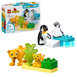 LEGO DUPLO Town Wild Animal Families Penguins & Lions Building Toy Playset - Preschool Learning & Educational Animal Toy for Toddlers  Boys and Girls